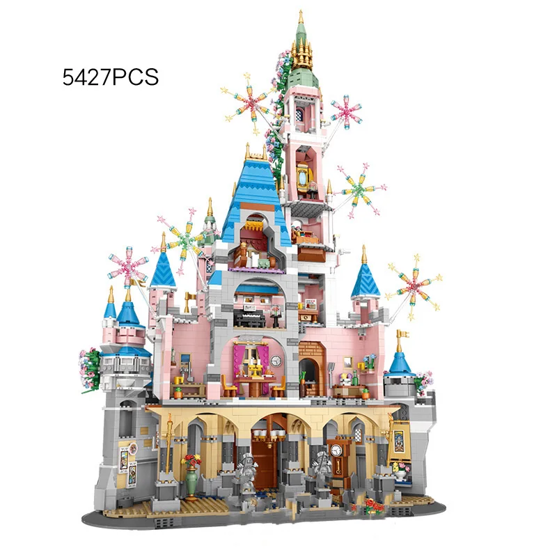 Creative Amusement Park Mini Block Fairy Tales Carnival Pink Princess Castle Assemblare Model Brick Figures Toy For Girls Gifts