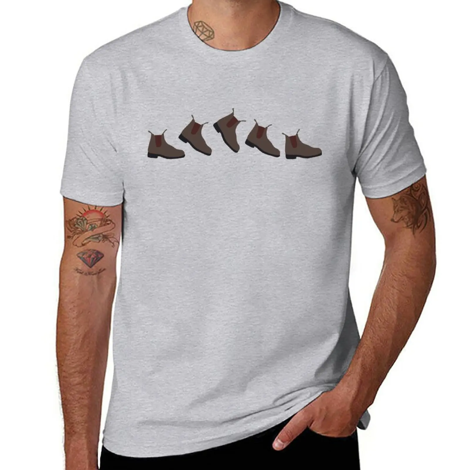 New Blundstone Boots Doodle T-Shirt Manica Corta Uomo Abbigliamento Uomo Magliette Bianche Da Uomo