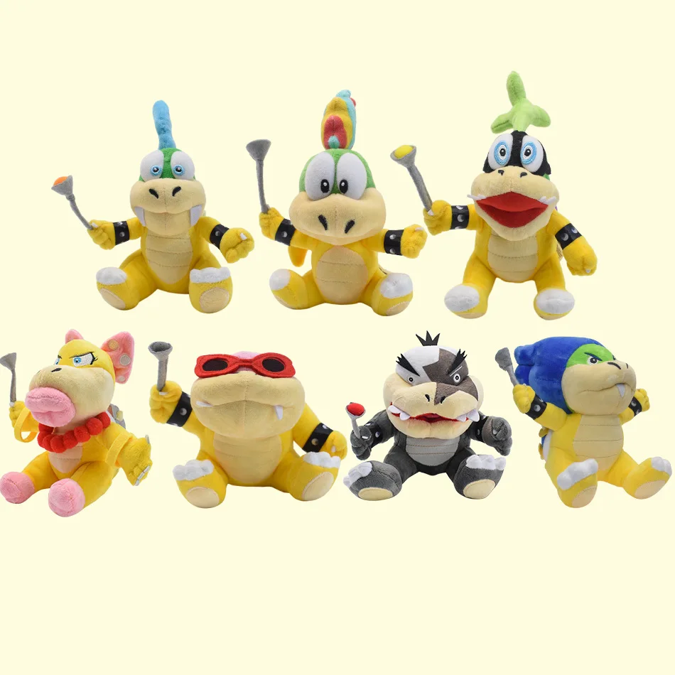 16-23Cm Super Bowser Koopalings Mitsubishi Jr. E Roy Koopa Cartoon Toy Baby Son Doll Animal