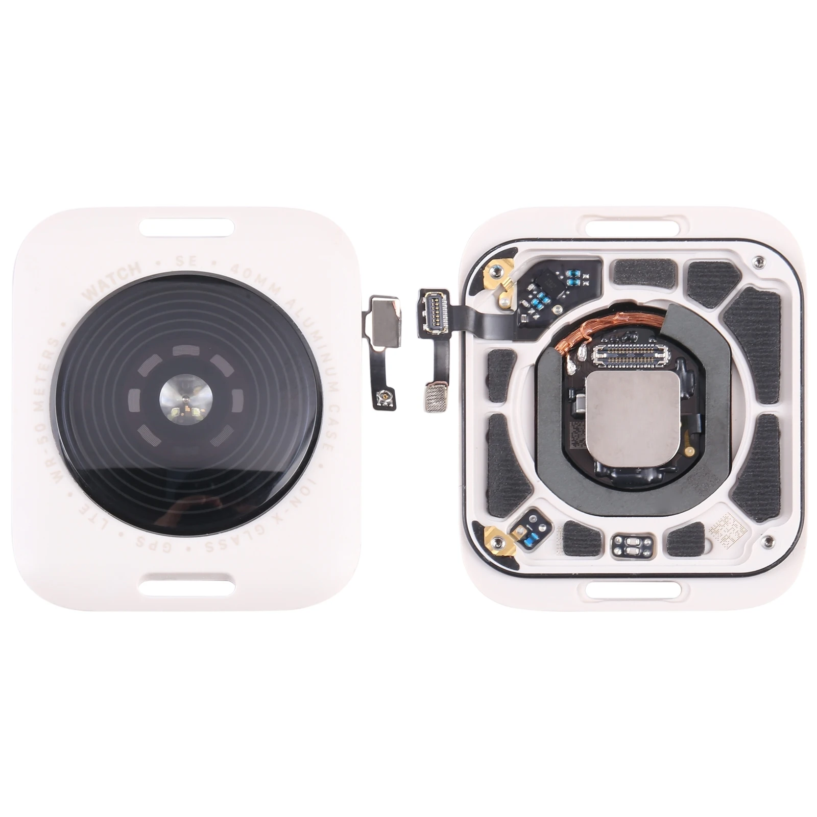 Cover Posteriore In Vetro Con Bobina Di Ricarica Wireless Per Apple Watch Series Se 2022 40Mm Lte Edition (Starlight)