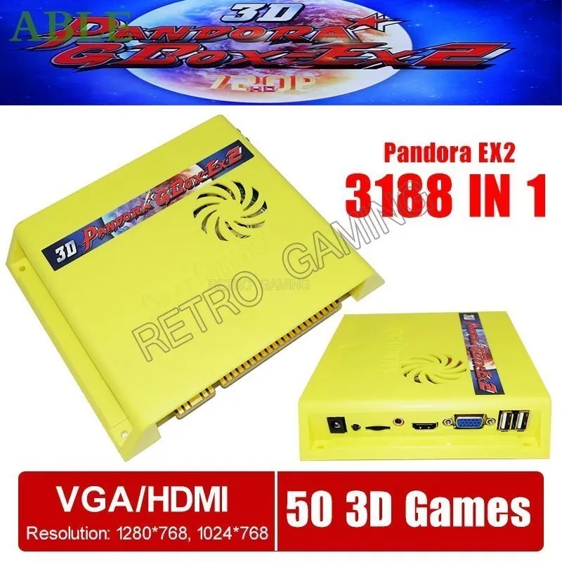 3188 In 1 Pandora Gbox-Ex2 Jamma Arcade Machine 3D Pandora Game Board Multigame Card Vga Outp Per Pc Ps3 Arcade Game Cabinet