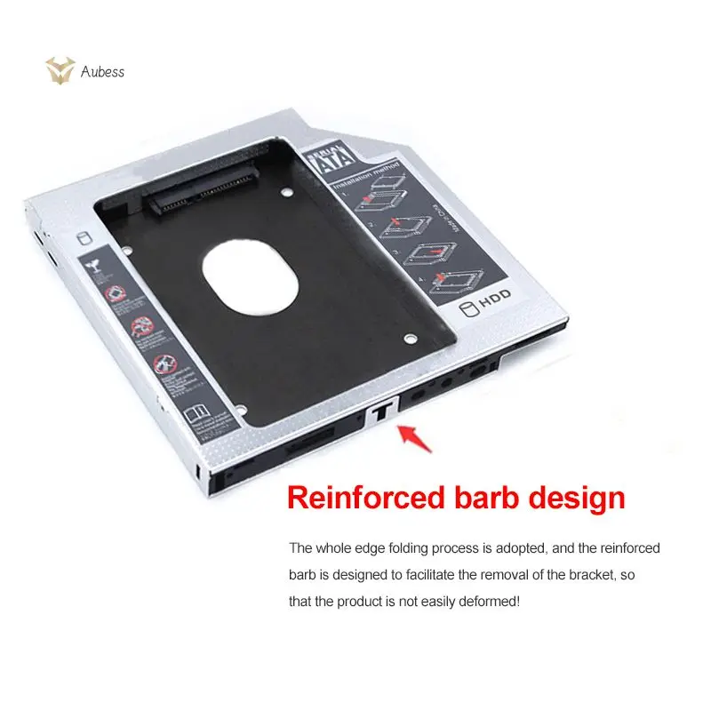 Ssd Hdd Dvd -Rom Enclosure Adapter Affidabile Dual Boot 9.5Mm Sata 3.0 Optibay Connessione Rapida Metallo Alluminio Hdd Caddy Portatile