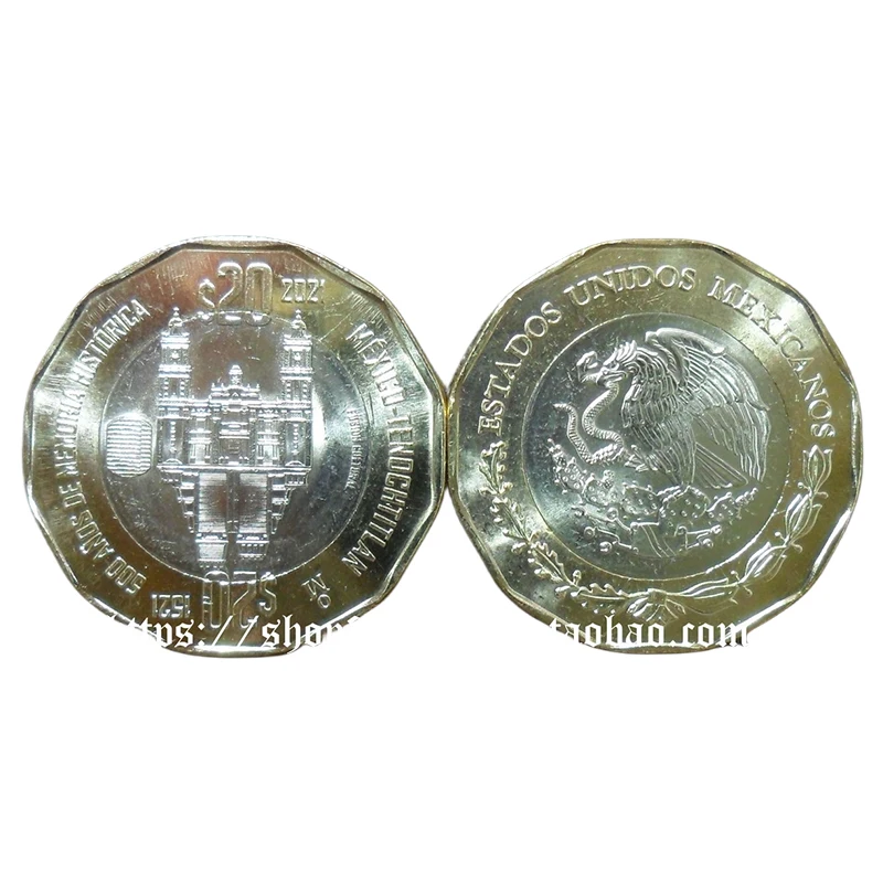 Moneta Commemorativa Da 20 Pesos Per Il 500 ° Anniversario Della Memoria Storica Del Messico Nel 2021