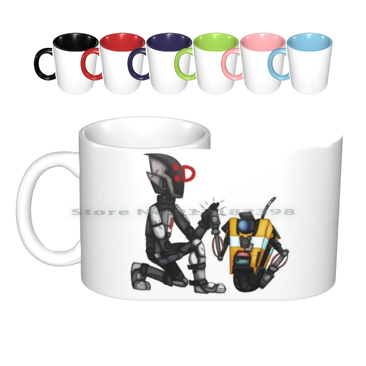 High Five Tazze In Ceramica Tazze Da Caffè Tazza Da Tè Al Latte 2 3 Zer0 Zero Zero Zer0 Claptrap Cl4P Tp Claptrap Robot Robot Cambio Video