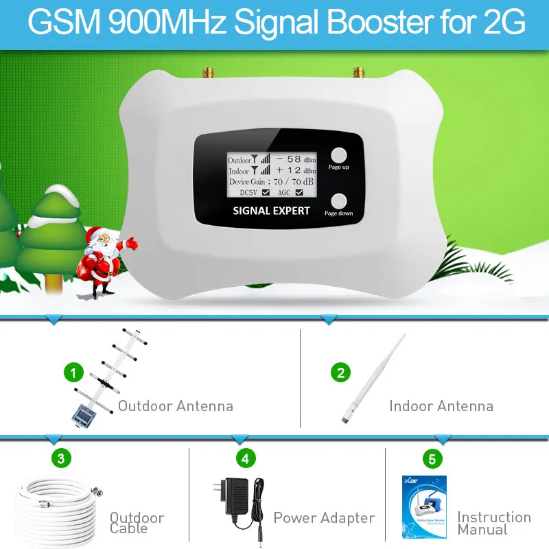 Vendita Calda!! Specialmente Per La Russia Gsm 2G 900Mhz Smart Mobile Signal Booster Amplificatore Gsm 2G Kit Ripetitore Ripetitore Di Segnale Cellula