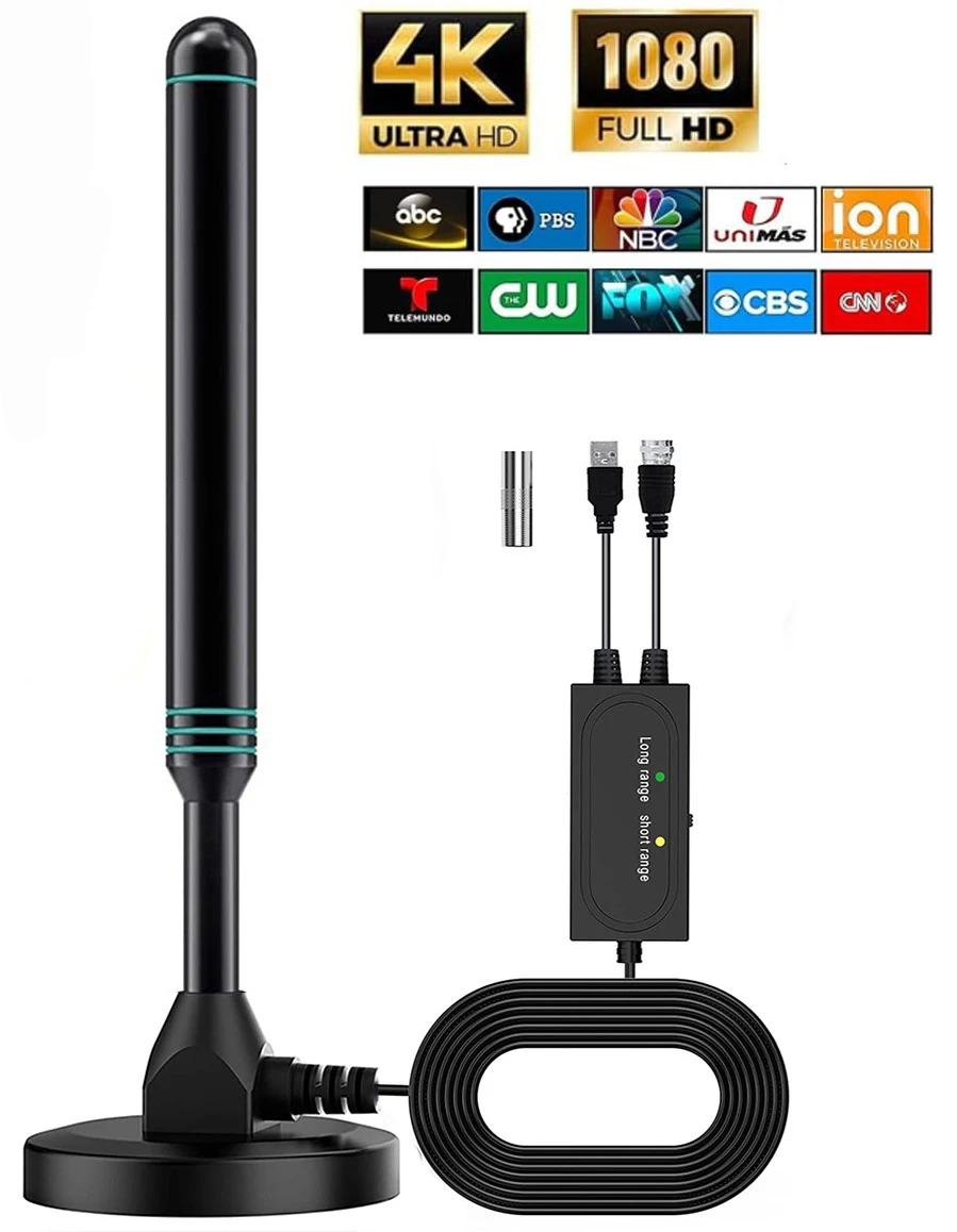 Antenna Tv Per Tutti I Tv Digitali 6000 Miglia 32Db Booster Ad Alto Guadagno Hd 8K 4K Per Antenna Interna Rv Outdoor Global Tv Canale Gratuito