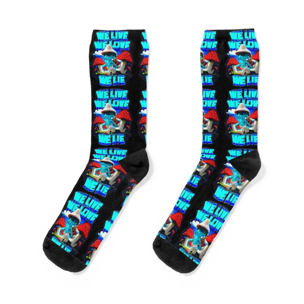 We Live We Love We Lie Smurf Cat Meme, Blue Cat Meme, Cat Smurf Meme, Blue Smurf Meme Socks Regali Sport Uomo Calzini Donna