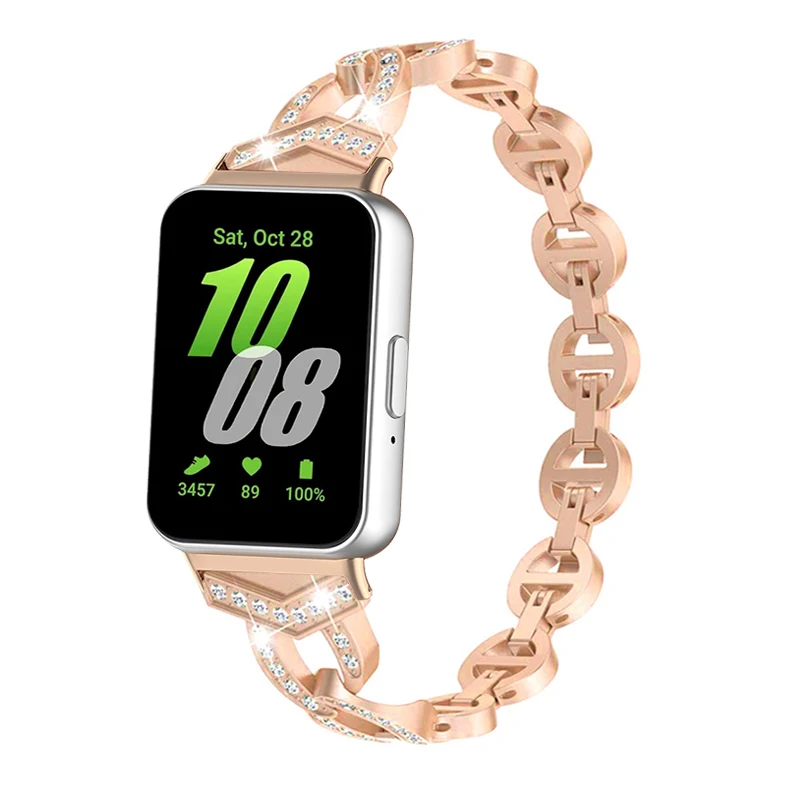 Bracciale A Maglie Diamantate Per Samsung Galaxy Fit 3 Cinturino In Metallo Per Cinturino Galaxy Fit 3 Smart Watch Per Cinturino Samsung Galaxy Fit 3