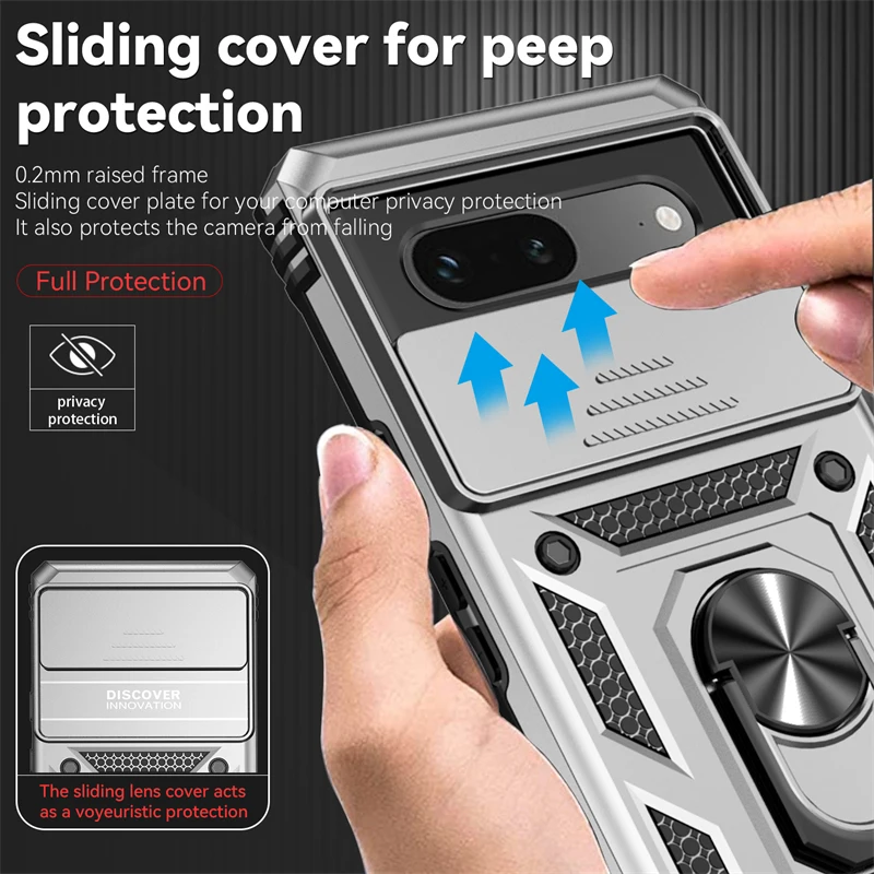 Per Google Pixel 7A Custodia Per Google Pixel 7A Cover Shell Bumper Finger Ring Kickstand Armor Custodia Per Telefono Per Google Pixel 7A 7 Pro