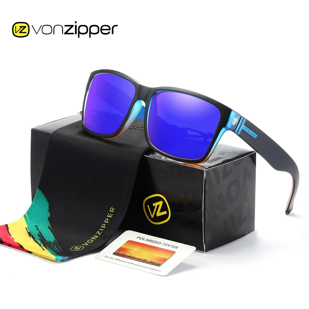 2022 Nuovo Marchio Originale Vz Von Zipper Occhiali Da Sole Square Polarized Mens Sports Party Eyewear Uv400 9 Colori Con Custodia
