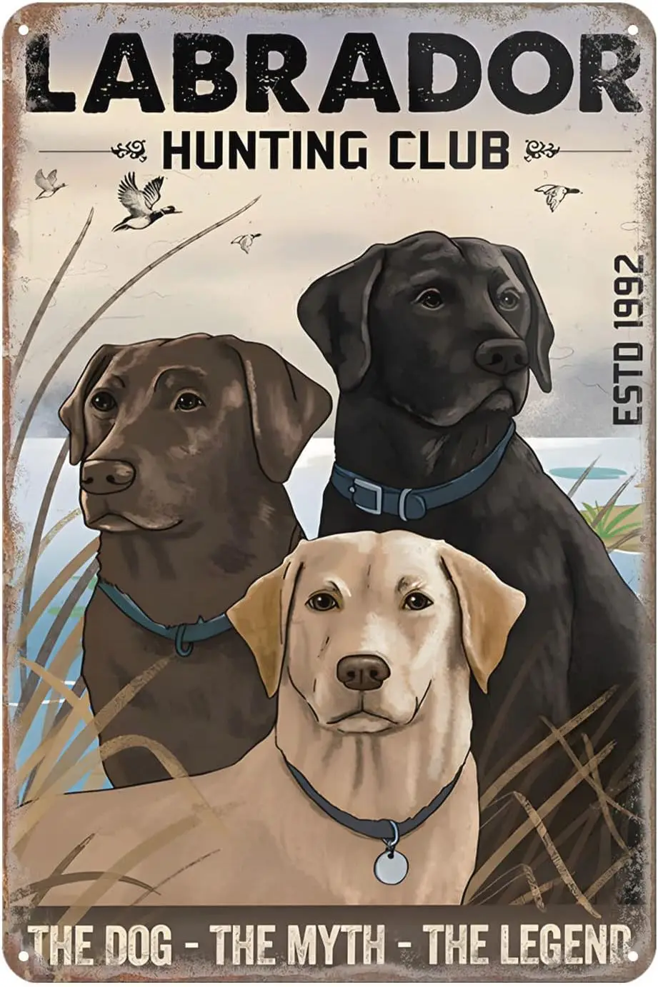Vintage Tin Sign Labrador Retriever Dog The Dog Retro Decor Metal Sign Home Kitchen Bar Cafe Club Cave Wall Decor Dog