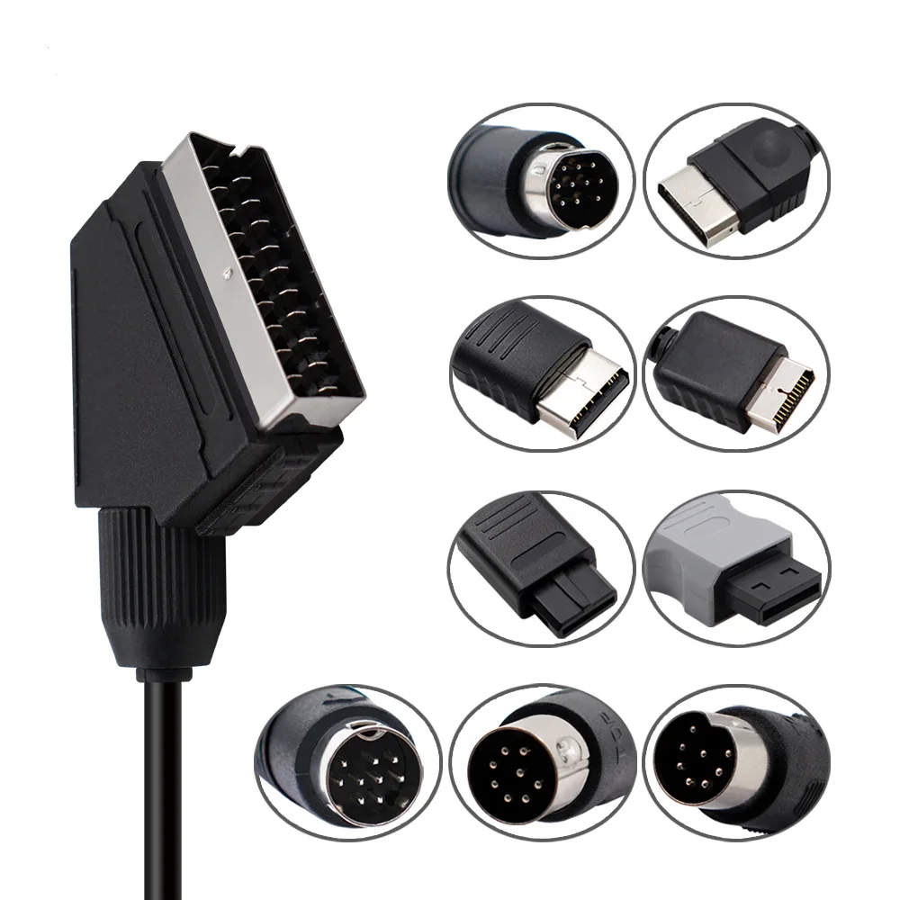 Cavo Scart Rgb Per Ps2/Sega Md1/Md2 Megadrive1/Dc/Sega Saturn/Xbox/Wii/Sega Saturn