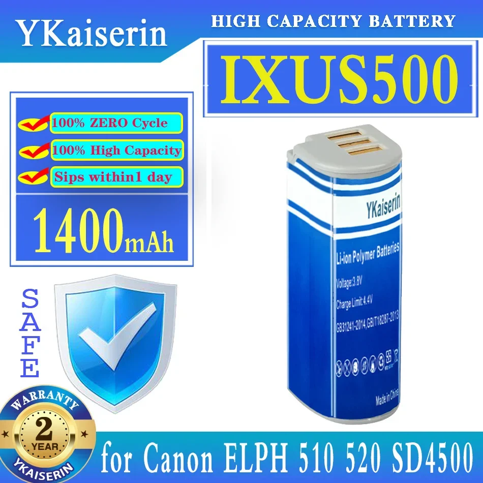 Batteria Ykaiserin 1400Mah Per Canon Elph 510 520 530 Hs Per Fotocamera Powershot N Sd4500 Is Ixus 1000 1100 500 Hs Ixy 50S