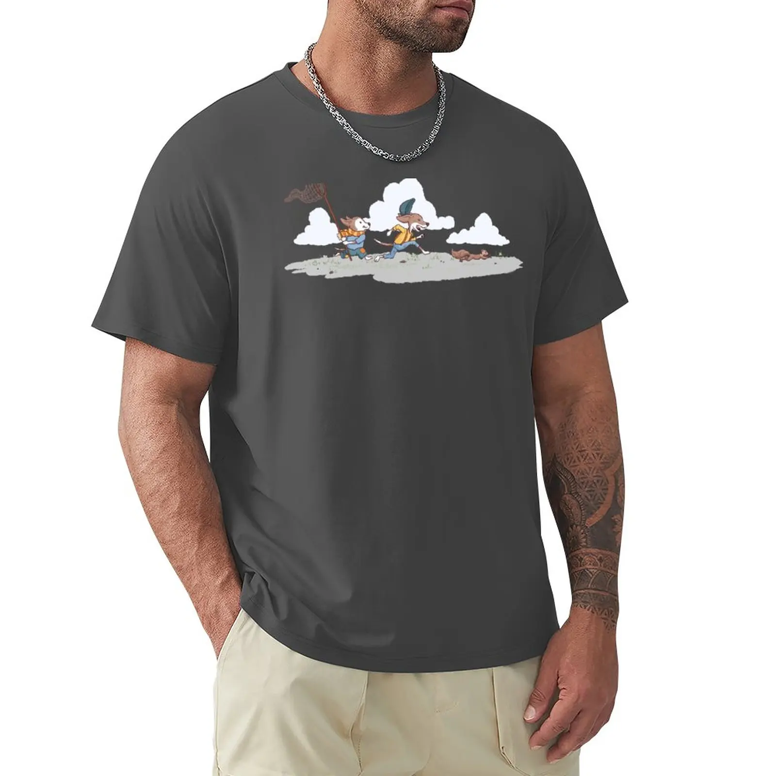 Beagle Brothers Squirrel Chase T-Shirt Manica Corta Tee Customs Progetta I Tuoi Vestiti Kawaii Confezione Di Magliette Da Uomo