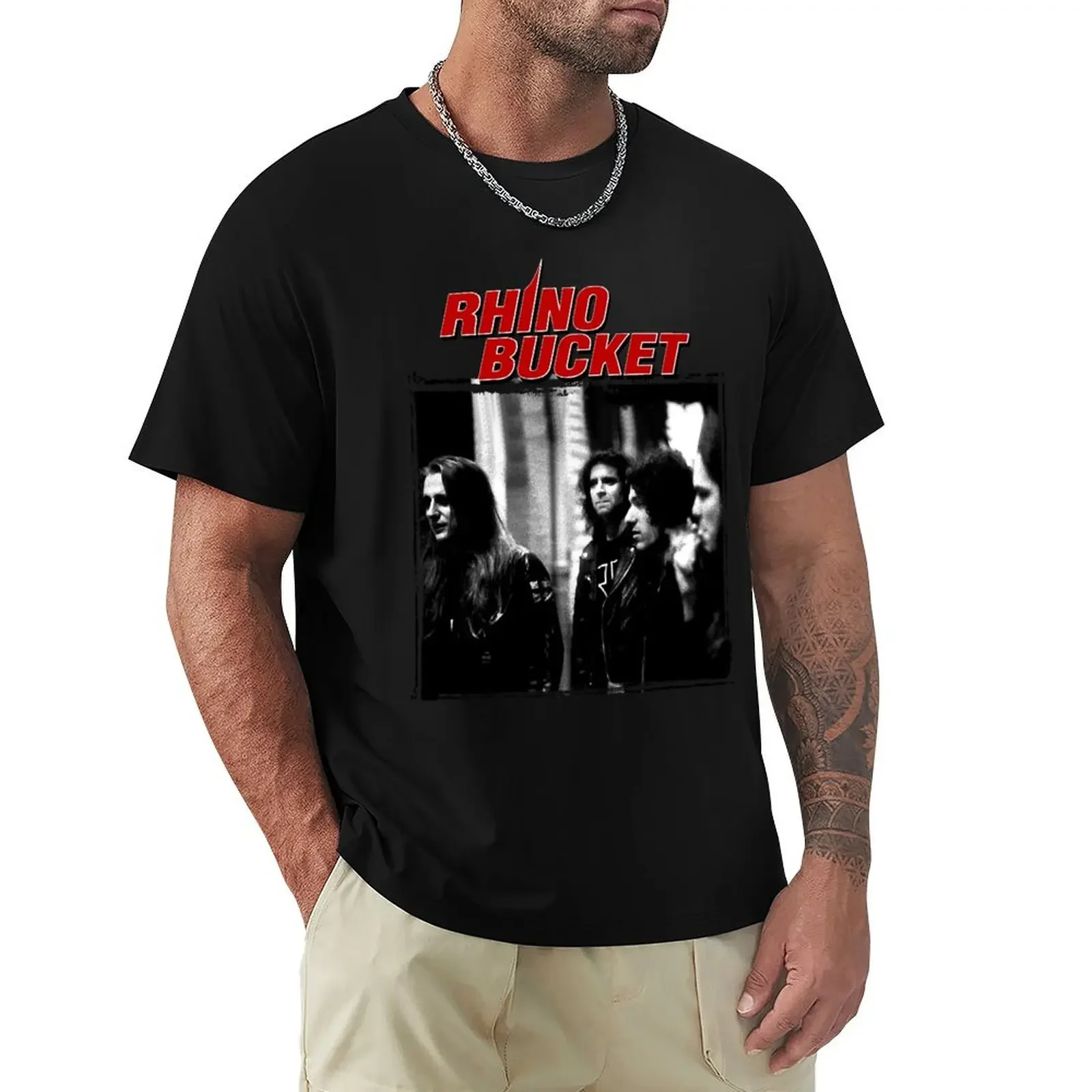 Rhino Bucket T-Shirt Sweat Summer Top Abbigliamento Uomo