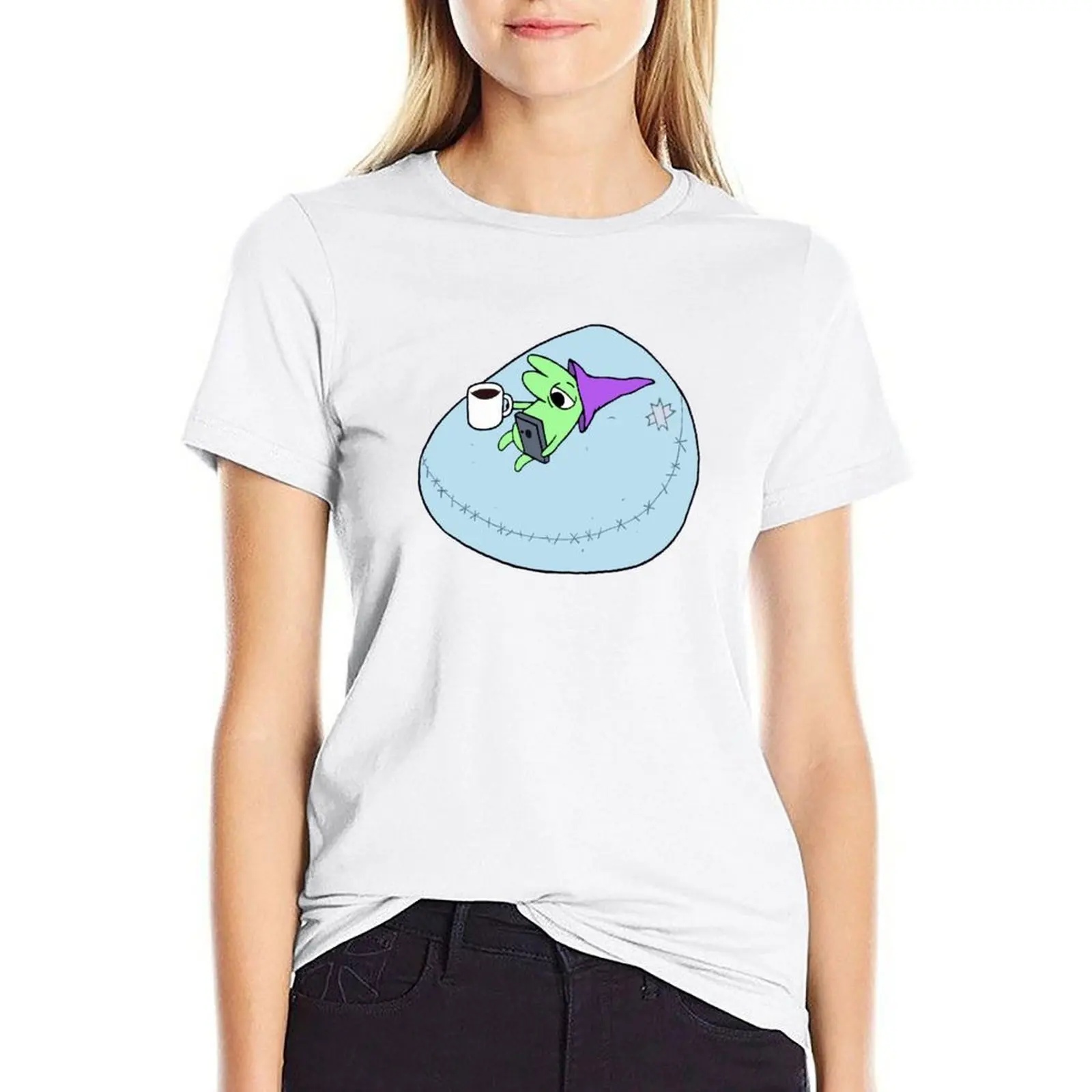 Glep On His Bean Bag Chair Sorridente Friends - Adult Swim T-Shirt Anime Clothes Camicie Graphic Tees Top Women