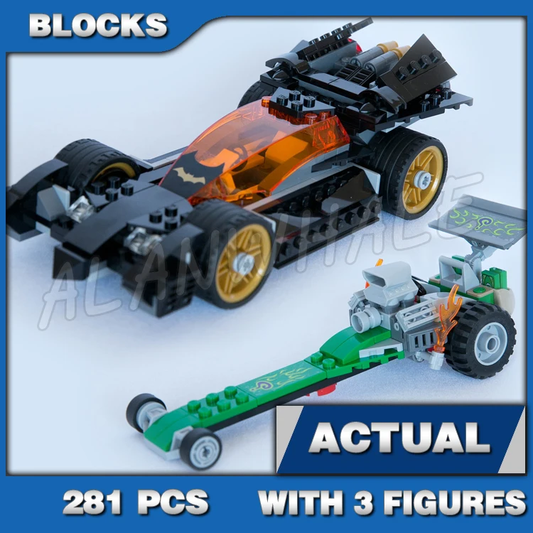 281 Pz Super Fighter The Riddler Chase Batmobile Dragster Flash Gotham 10227 Building Blocks Set Compatibile Con Il Modello