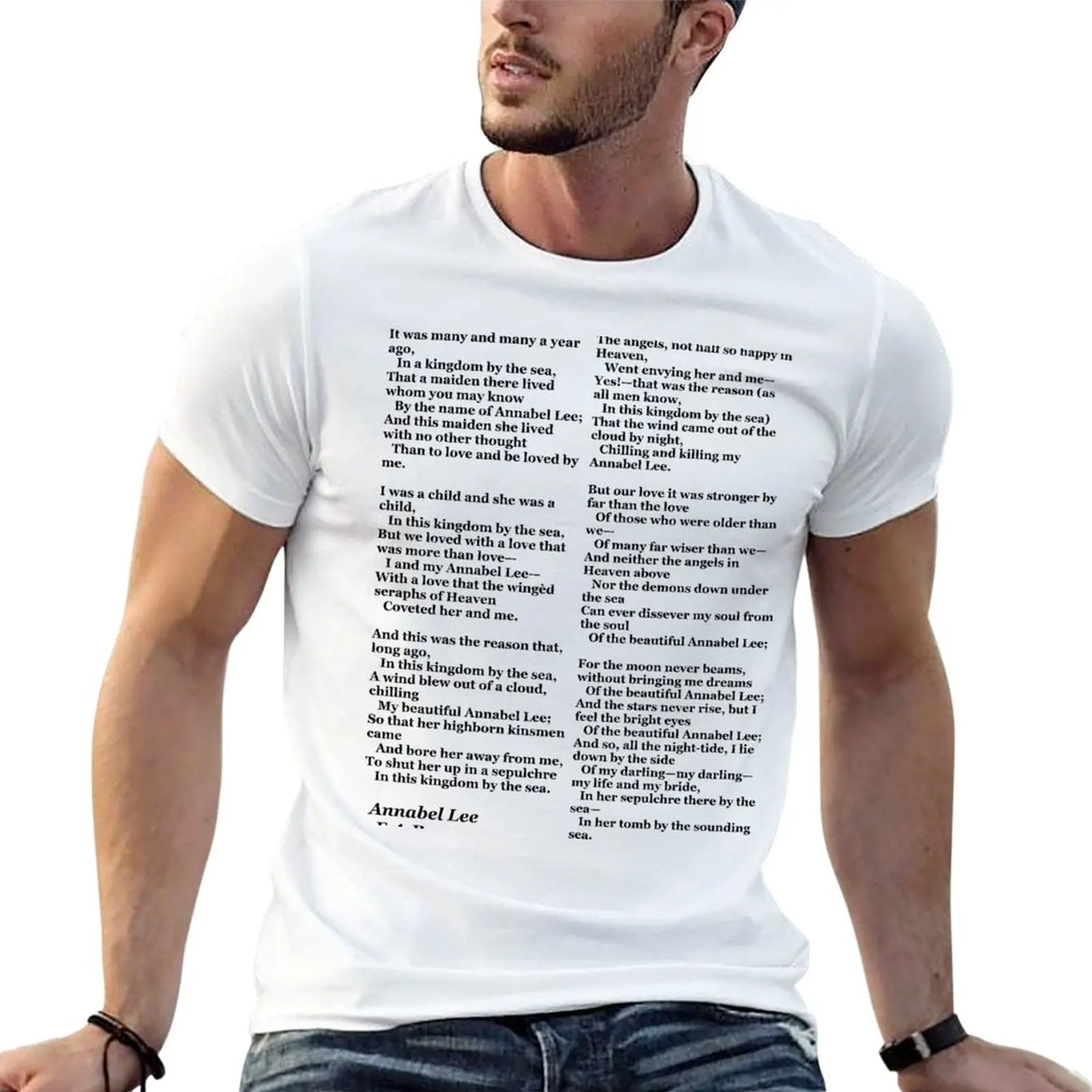 Annabel Lee- Edgar Allan Poe T-Shirt Sublime Blacks Hippie Clothes Vintage Men Clothes