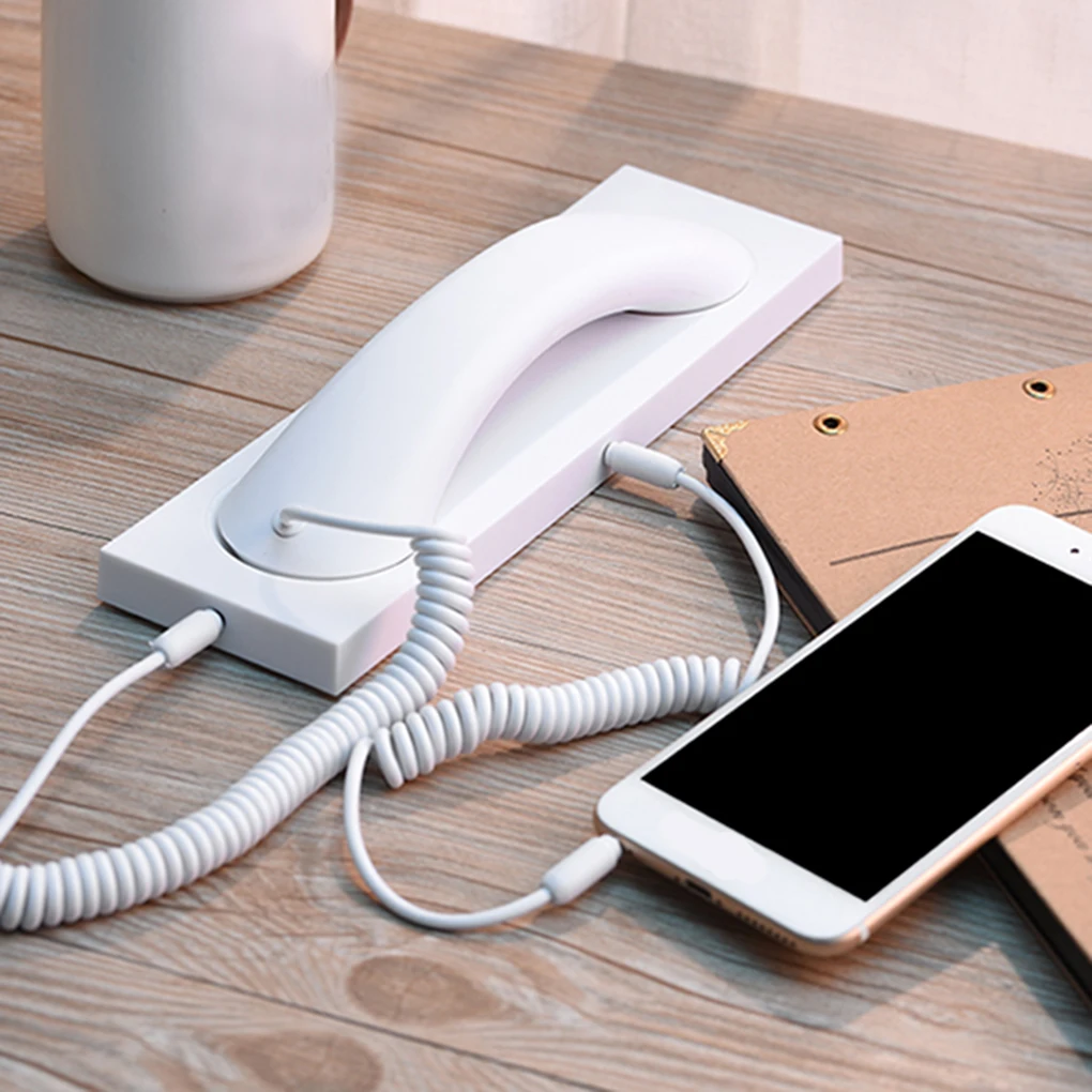 Ricevitore Telefonico Retrò Universale Ricevitore Per Smartphone Cuffie Per Chiamate 3 Microfono Per Telefono Fisso Da 5Mm