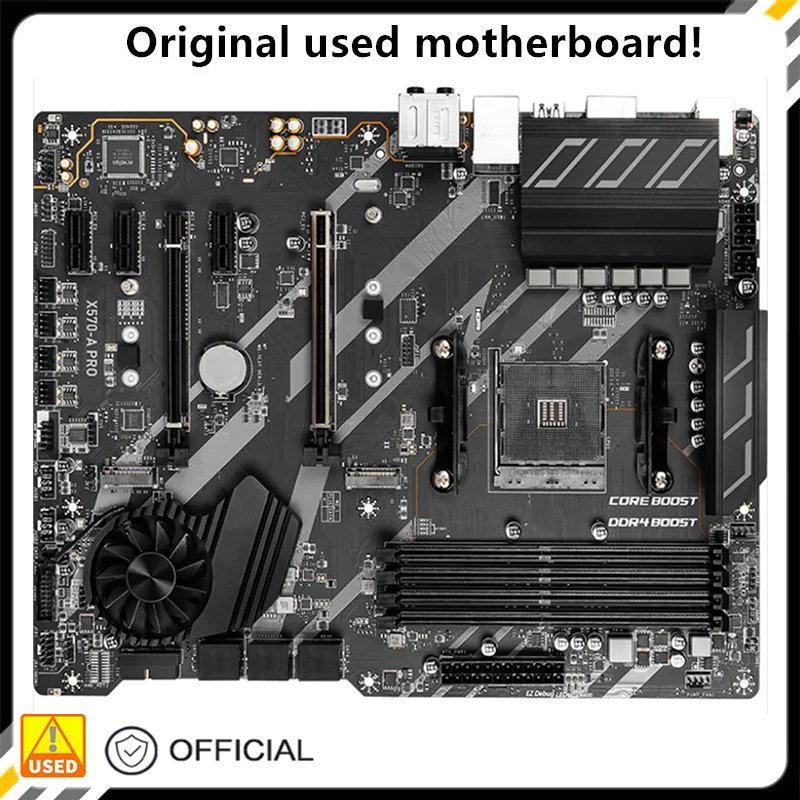 Per X570-A Pro Presa Scheda Madre Am4 Per Amd X570 Ddr4 M.2 Nvme Sata3 Scheda Madre Usata Desktop Originale