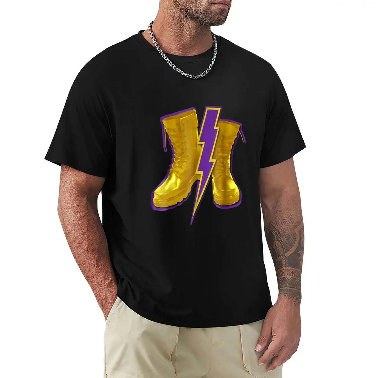 Mens Omega Gold Purple Q Psi Phi Army Boots T-Shirt Kawaii Clothes Cute Tops Magliette Per Uomo Graphic