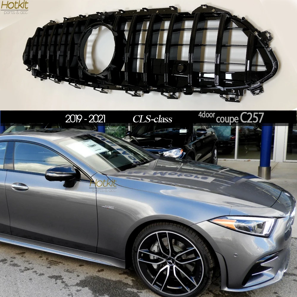 Griglia C257, Abs Nero Argento Sostituzione Anteriore Griglia Gtr Adatta Per Mercedes Classe Cls C257 2019