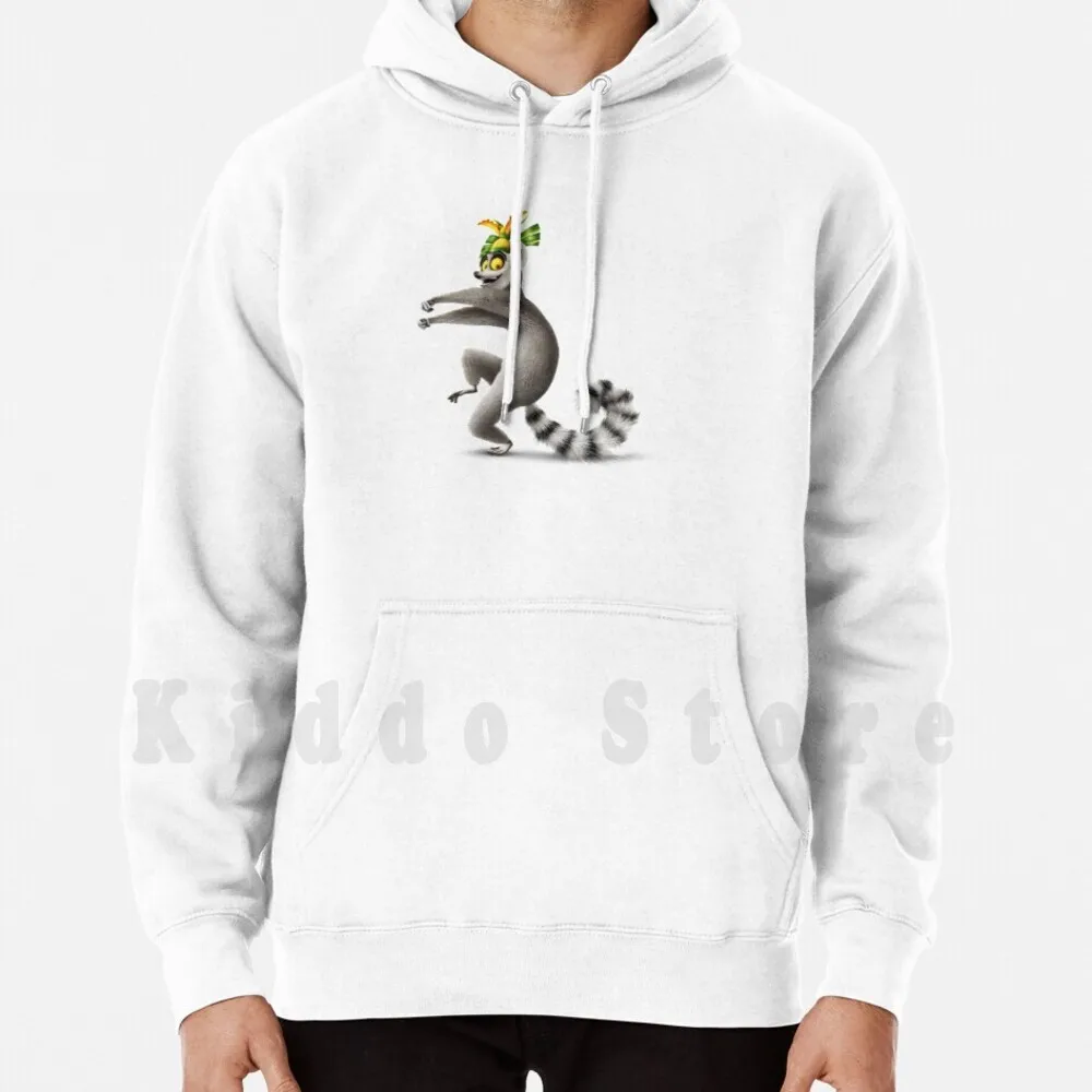 King Julien Dal Madagascar Felpe Con Cappuccio Manica Lunga Mort Madagascar Pinguini Zoo Crazy Zebra Scoiattolo Leone Ippopotamo