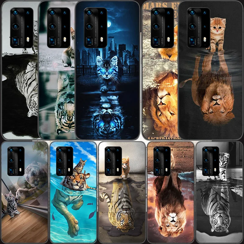 Lion Tiger King Custodia Morbida In Silicone Trasparente Per Huawei P30 Lite P10 P20 P40 P50 Pro Mate 40 Pro 30 20 10 Lite Cover Sil