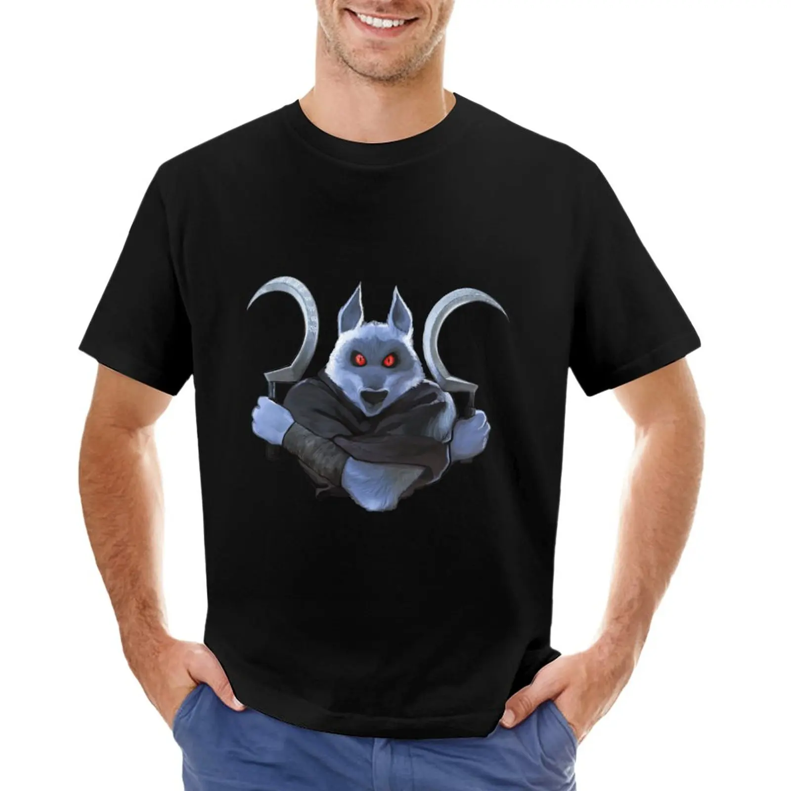 Puss In Boots Wolf T-Shirt Hippie Clothes Plus Size Top Maglietta Vintage Magliette Nere Per Uomo