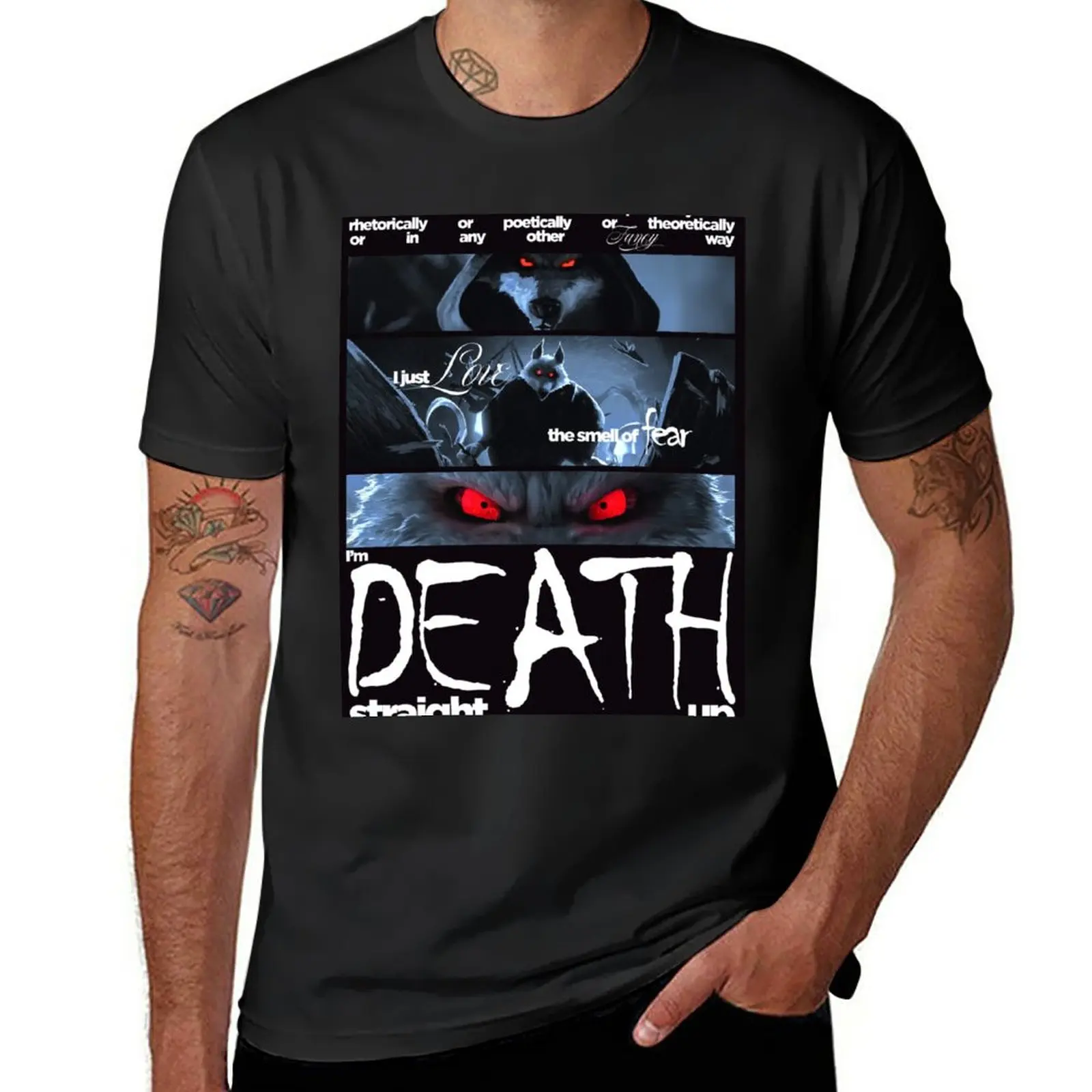 Puss In Boots | Wolf | T-Shirt Death New Edition Abbigliamento Hippie Abbigliamento Estetico Magliette Alte Da Uomo