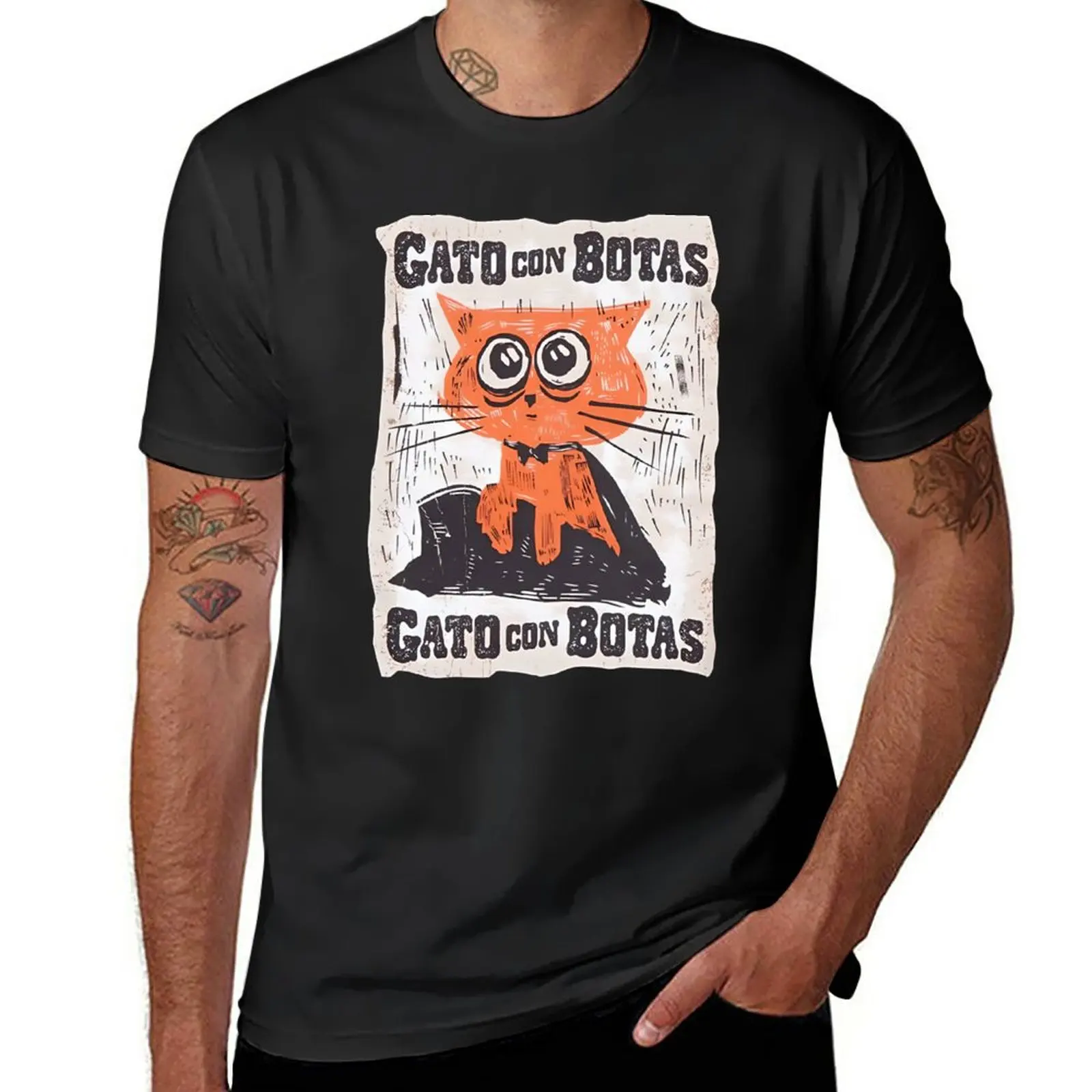 Puss In Boots-L'Ultimo Desiderio Gato Con Botas T-Shirt Blanks Abbigliamento Hippie Ventagli Sportivi Taglie Forti Magliette In Cotone Da Uomo