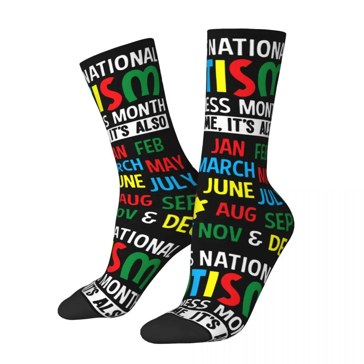 Calzini Da Uomo Divertenti Harajuku April Is National Autism Awareness Mese Calzino Autismo Mese Wear Accetta Di Capire Love Women Socks