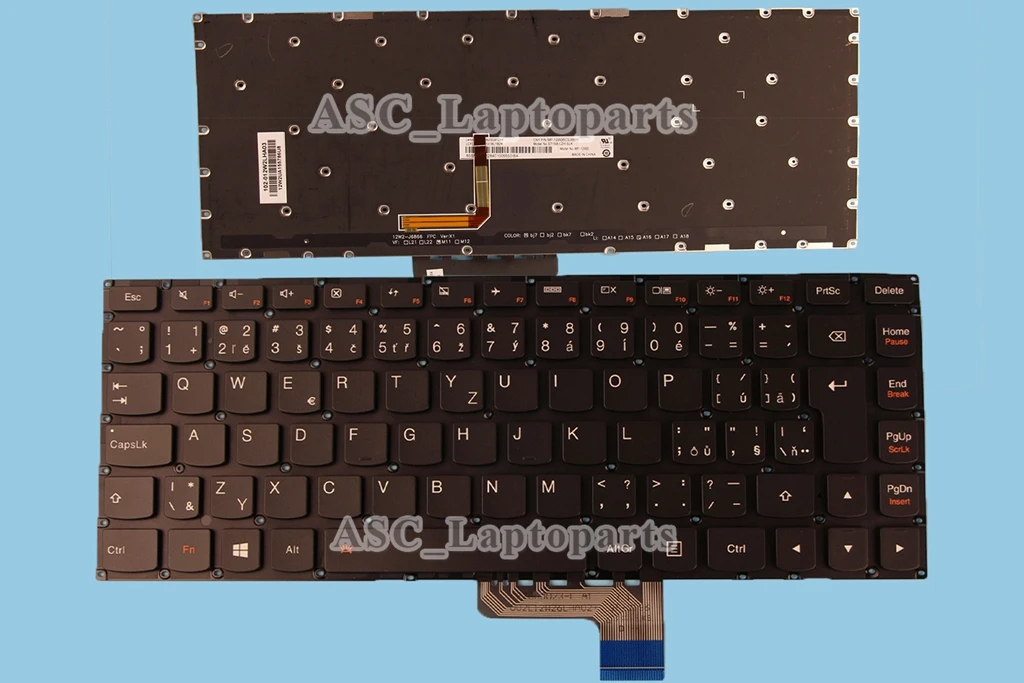 Nuova Tastiera Ceca Slovacchia Per Lenovo Ideapad Yoga 2 13, Yoga 3 14 , E31-70 E31-80 700-14Isk Nero Con Retroilluminazione