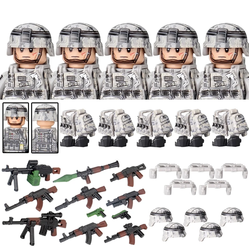 Modern British Special Forces Figures Building Blocks Uk Special Air Service Regiment Soldier Camouflage Military Arms Toys