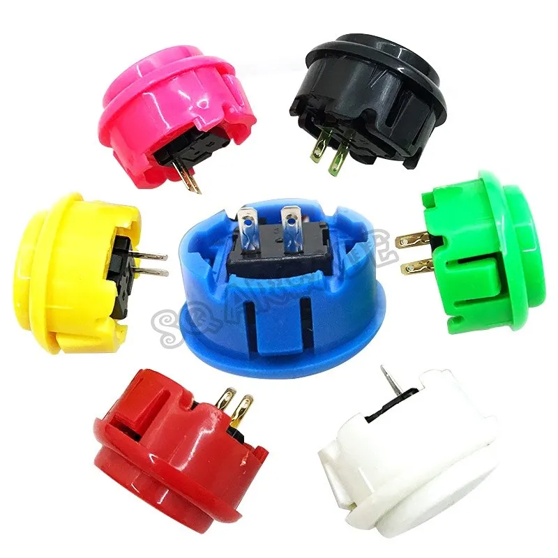 10 Pcs Lot Arcade Button 30Mm Copy Sanwa Round Push Buttons Con Microswitch Short Machine Parts Per Console Di Gioco Arcade Fai Da Te