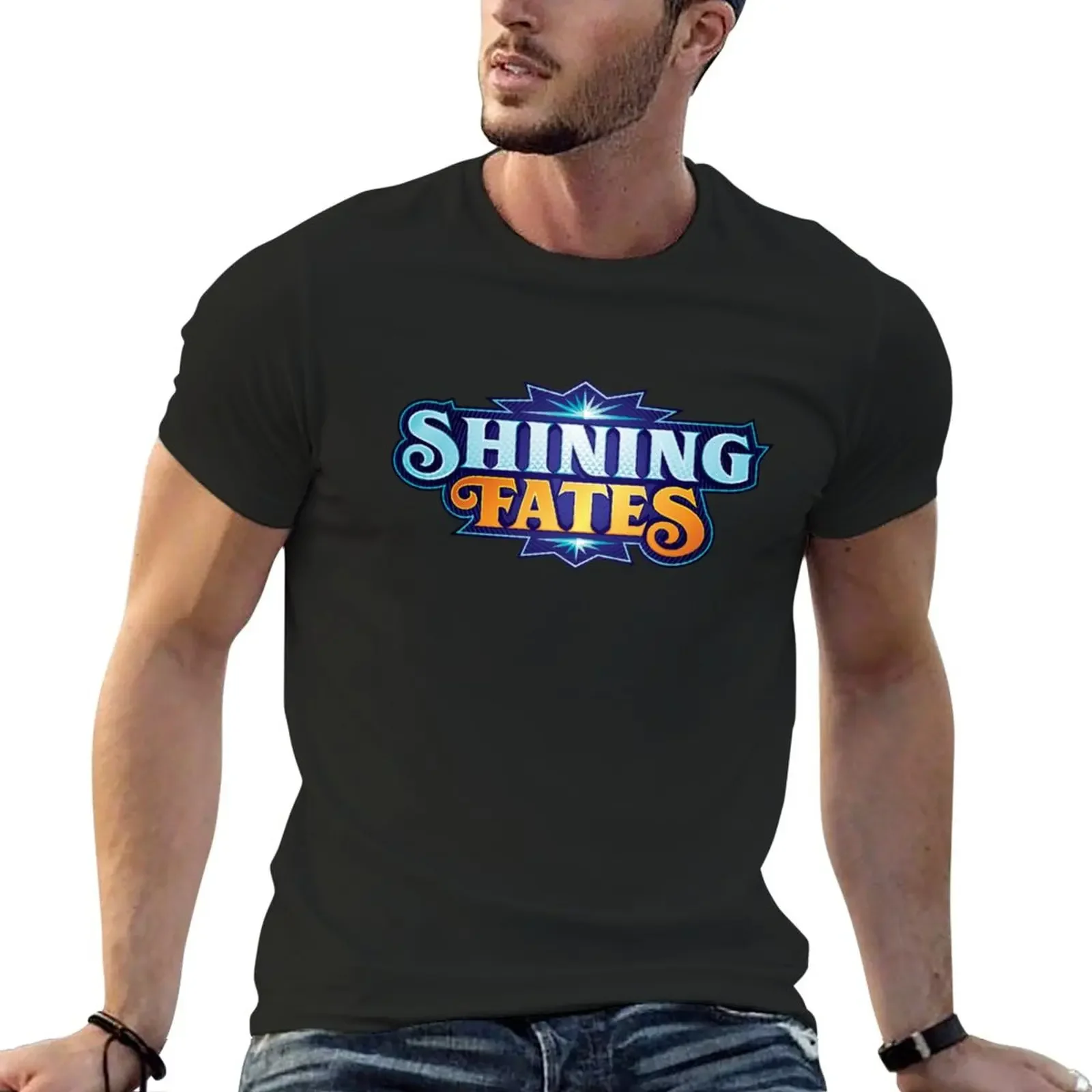 Shining Fates Logo T-Shirt Top Ventagli Sportivi Abbigliamento Hippie Magliette Oversize Per Uomo