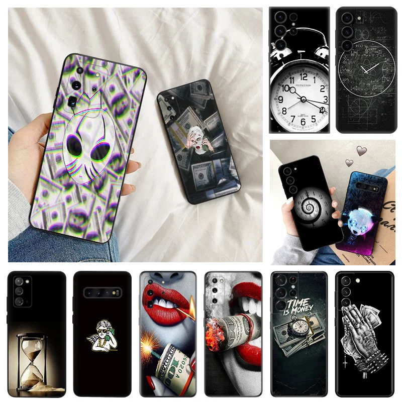 Per Samsung S24 Plus Note20 Ultra S23 Fe S22 Money Cash Time Galaxy S21 S20 S10 5G Custodia Morbida Per Telefono