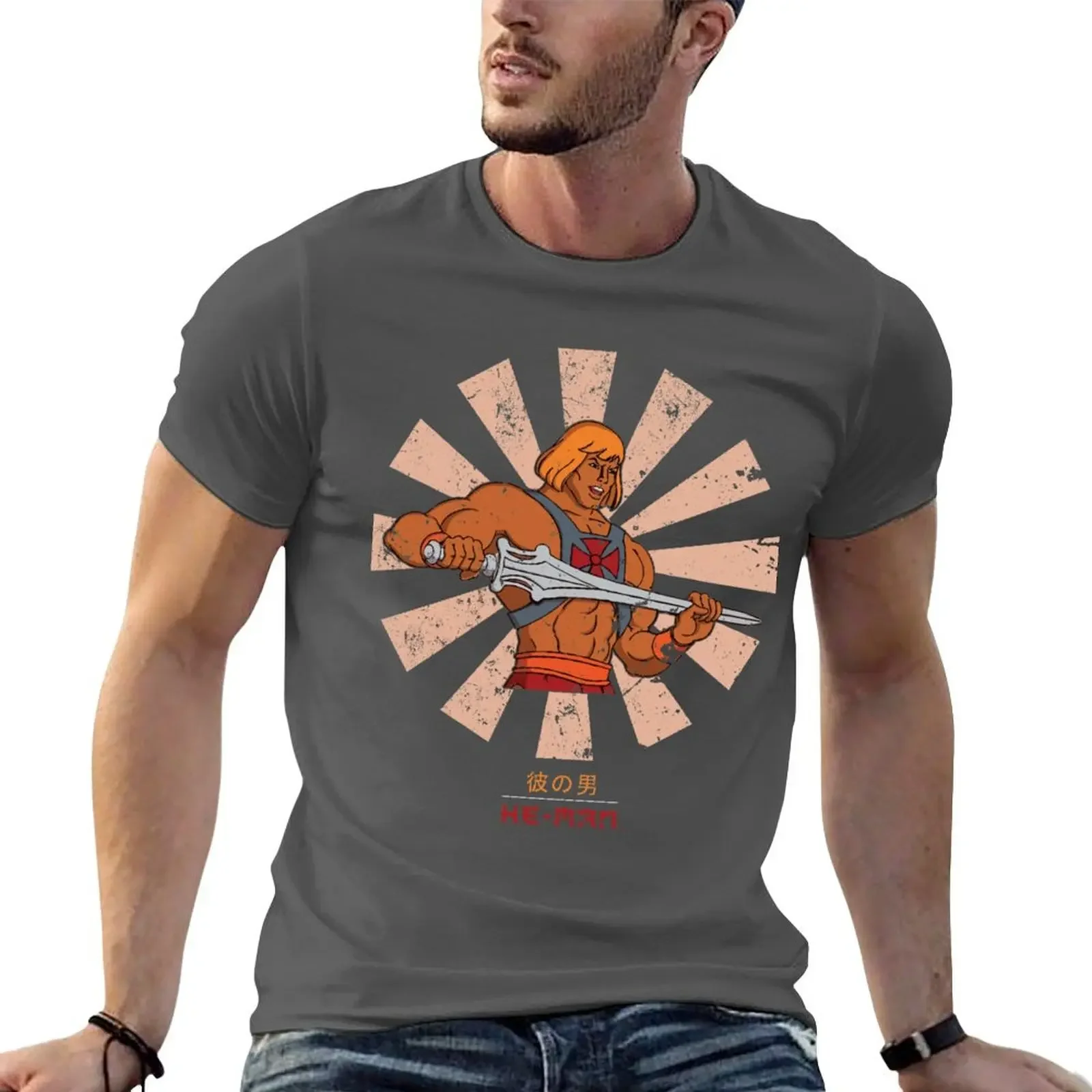 He Man Retro Japanese T-Shirt Funnys Sports Fans Abbigliamento Uomo