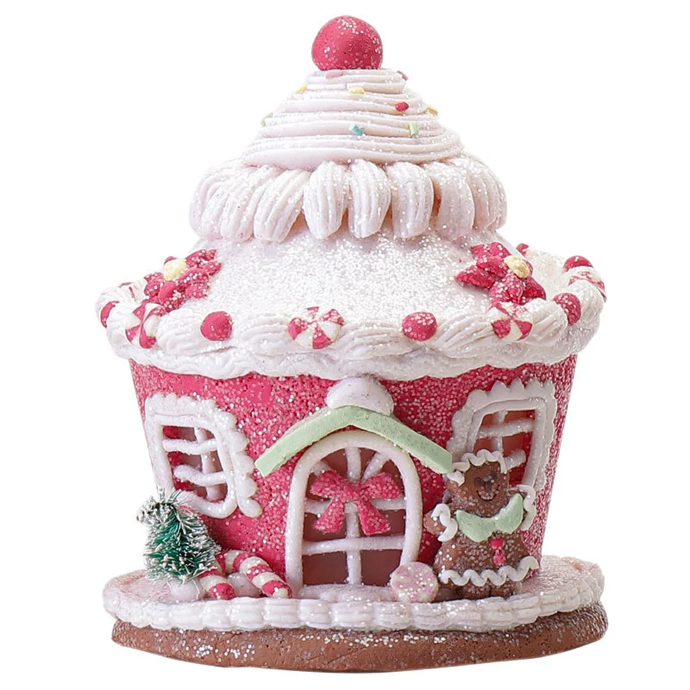 Led Christmas Gingerbread House Light Up House Gingerbread Decor Christmas House Tabletop Christmas Holiday Decorativo, B