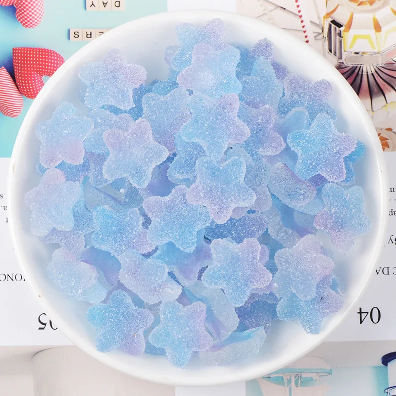 15Pcs Charms Melma Resina Additivi Stella Forniture Kit Fai Da Te Filler Decor Per Fluffy Clear Cloud Slime Clay 18Mm