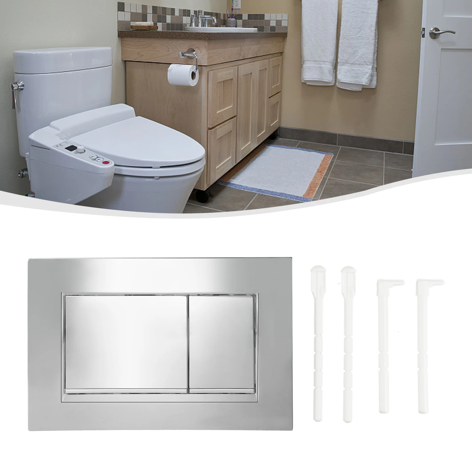 Wc Wc Pulsante Doppia Piastra Di Scarico 12Mm 164Mm Pulsante Doppia Mezzaluna Doppio Scarico Wc In Plastica Wc