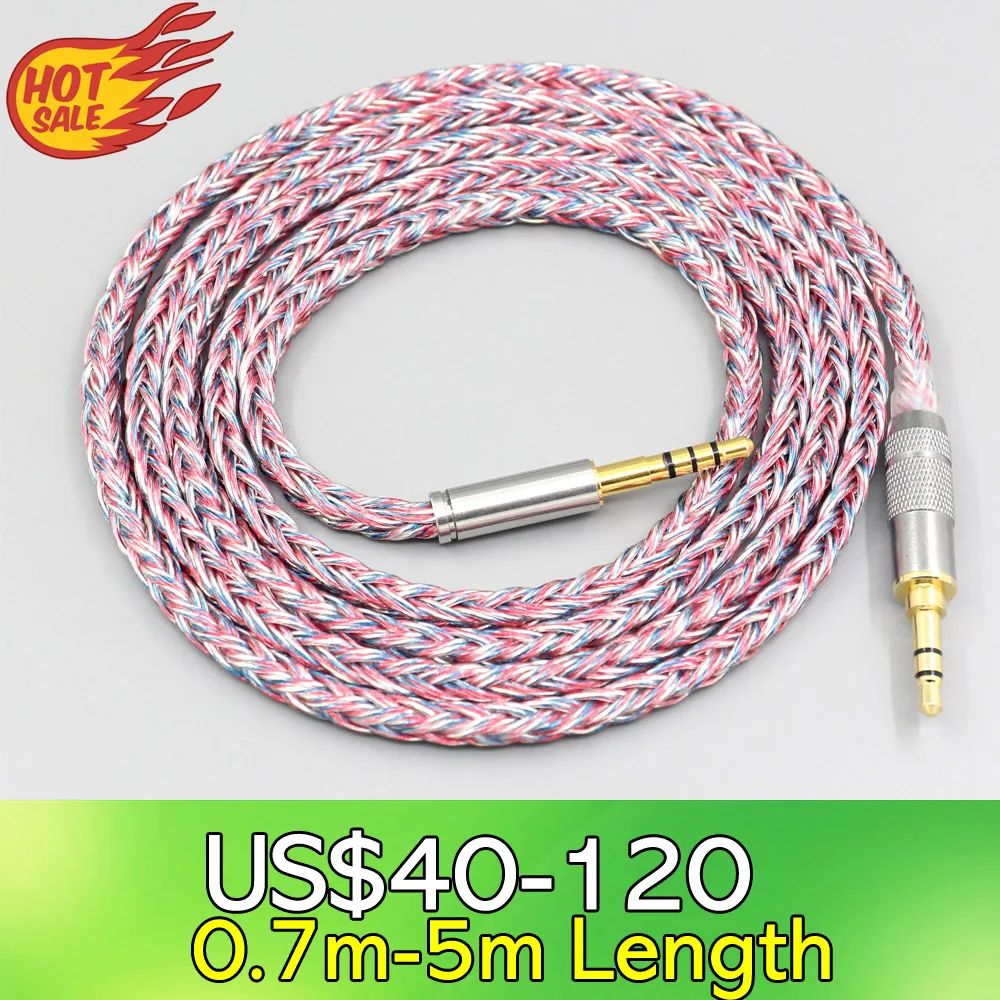 Ln007597 16 Core Argento Occ Ofc Cavo Intrecciato Misto Per Audio Technica Msr7 Sr5 Ar3 Ar5Bt Fidelio X1 X2 F1 L2 L2Bo X1S X2Hr M2Bt