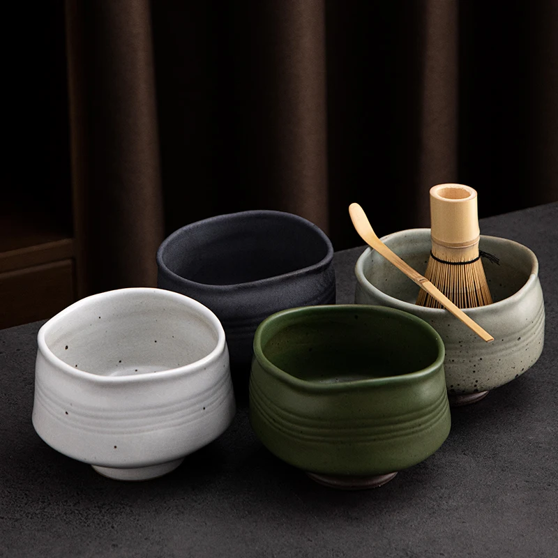 Luwu Jingdezhen Set Matcha In Ceramica Con Frusta E Supporti In Bambù