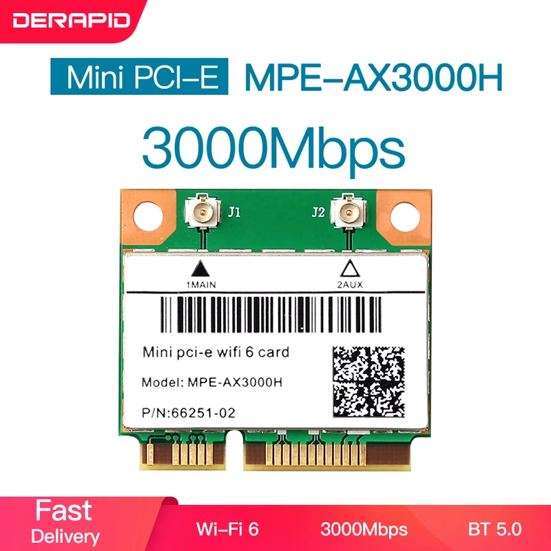 3000Mbps Wifi 6 Adattatore Wireless Mini Scheda Pci-E Bluetooth 5.0 Notebook Wlan Wifi Card 802.11Ax/Ac 2.4G/5Ghz Mu-Mimo Windows 10