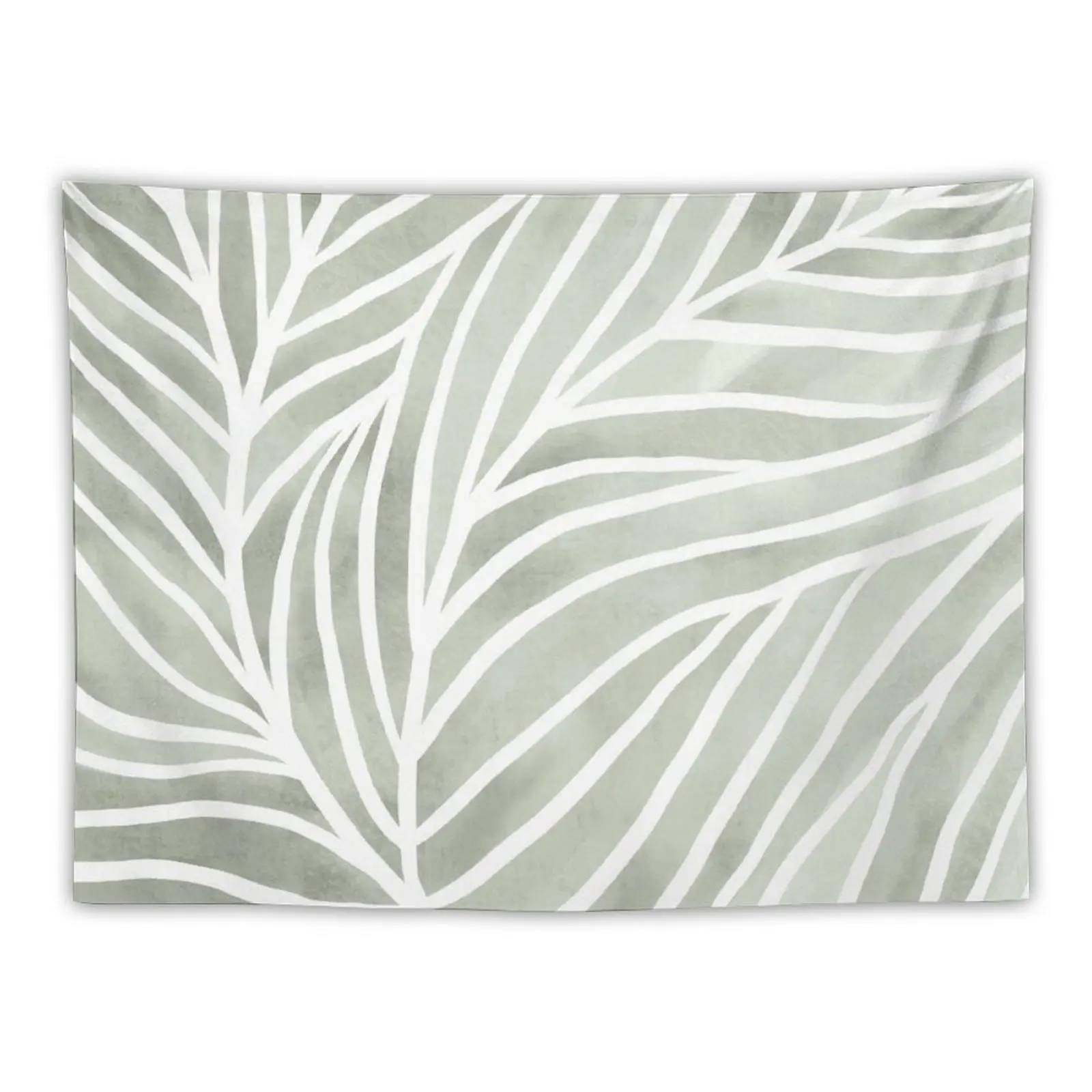 New Sage Green Leaf Line Art Tapestry Wallpaper Tapestry Anime Decor Home Decoration