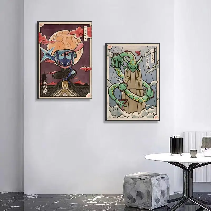 Poster Di Tela Pokemon Rayquaza Stampe Modulari Wall Art Regali Di Compleanno Decorativo Camera Da Letto Per Bambini Decor Room Home