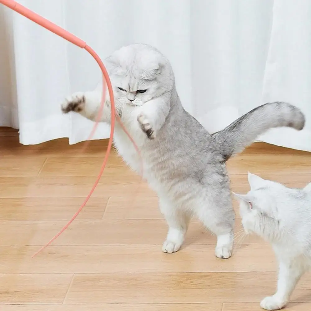 Pet Mouse Tail Teaser Cat Teaser Toys Silicone Mouse Tail Simulato Mouse Tail Sticks Per Pet Playtime Resistente Ai Morsi Per Gatti