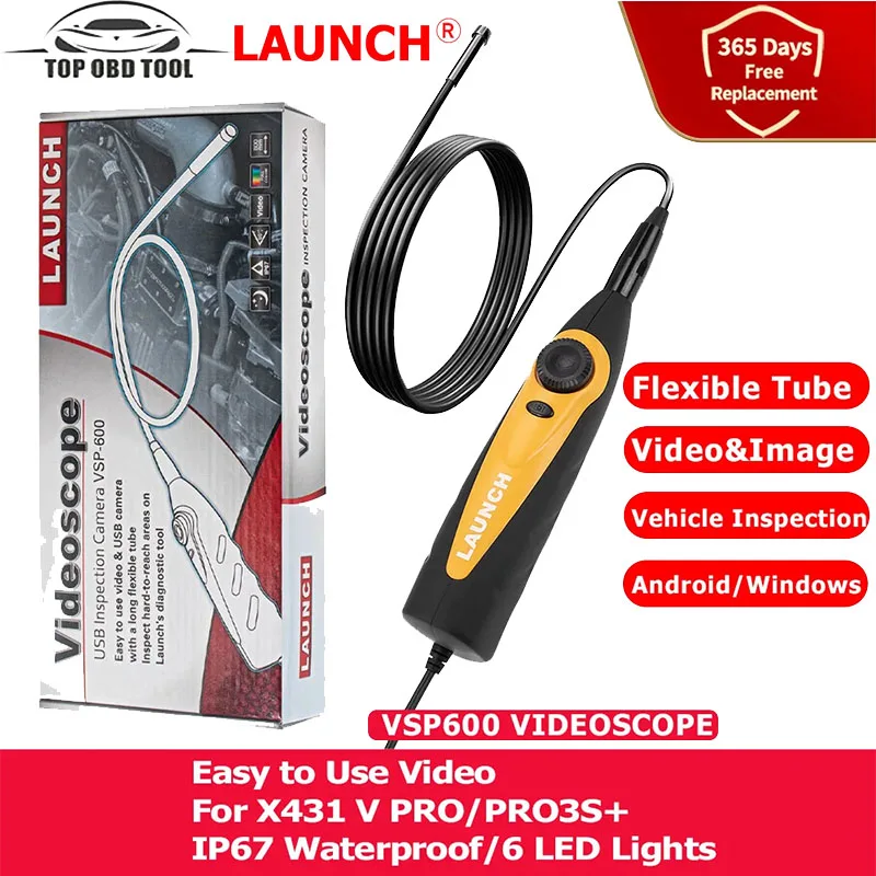 Lancio X431 Vsp600 Vsp 600 Vsp-600 Videoscopio Fotocamera Endoscopio 5.5Mm Micro Endoscopio Mini Industriale 6Led Regolabile