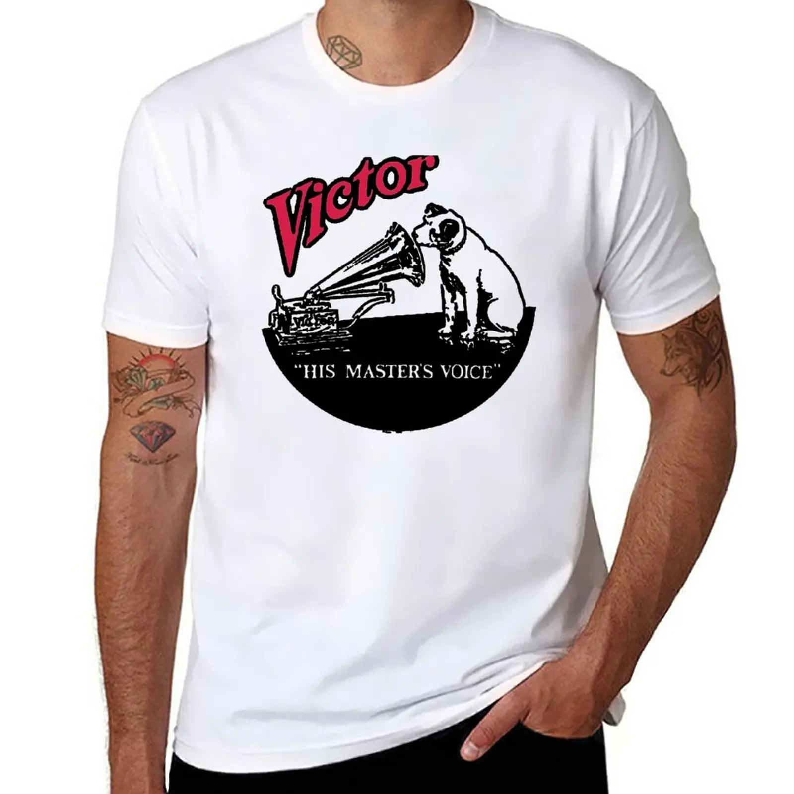 New Victor His Master Voice T-Shirt T-Shirt Ad Asciugatura Rapida T-Shirt Oversize T-Shirt Da Uomo Champion