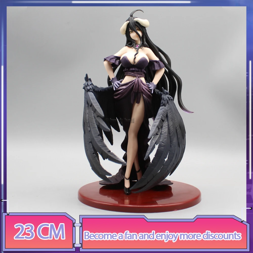 23Cm Overlord Anime Figure Albedo Figure Black Dress Albedo Action Figurine Model Girl Statue Collection Toy Regali Di Natale